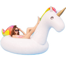 SUNGOOLE Inflatable Unicorn Swimming Pool Float Rideable Summer Swim Party Toys Swimming Pool Party Lounge  Toys for Baby Kids